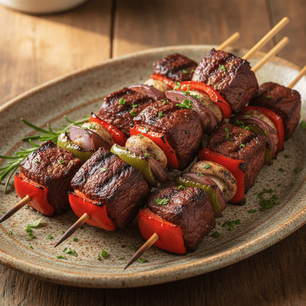 Marinated Moose Skewers