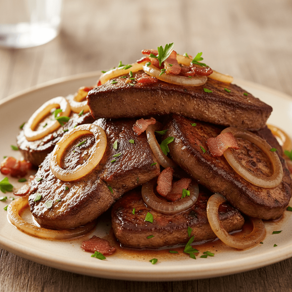 Pan-Fried Moose Liver with Onions