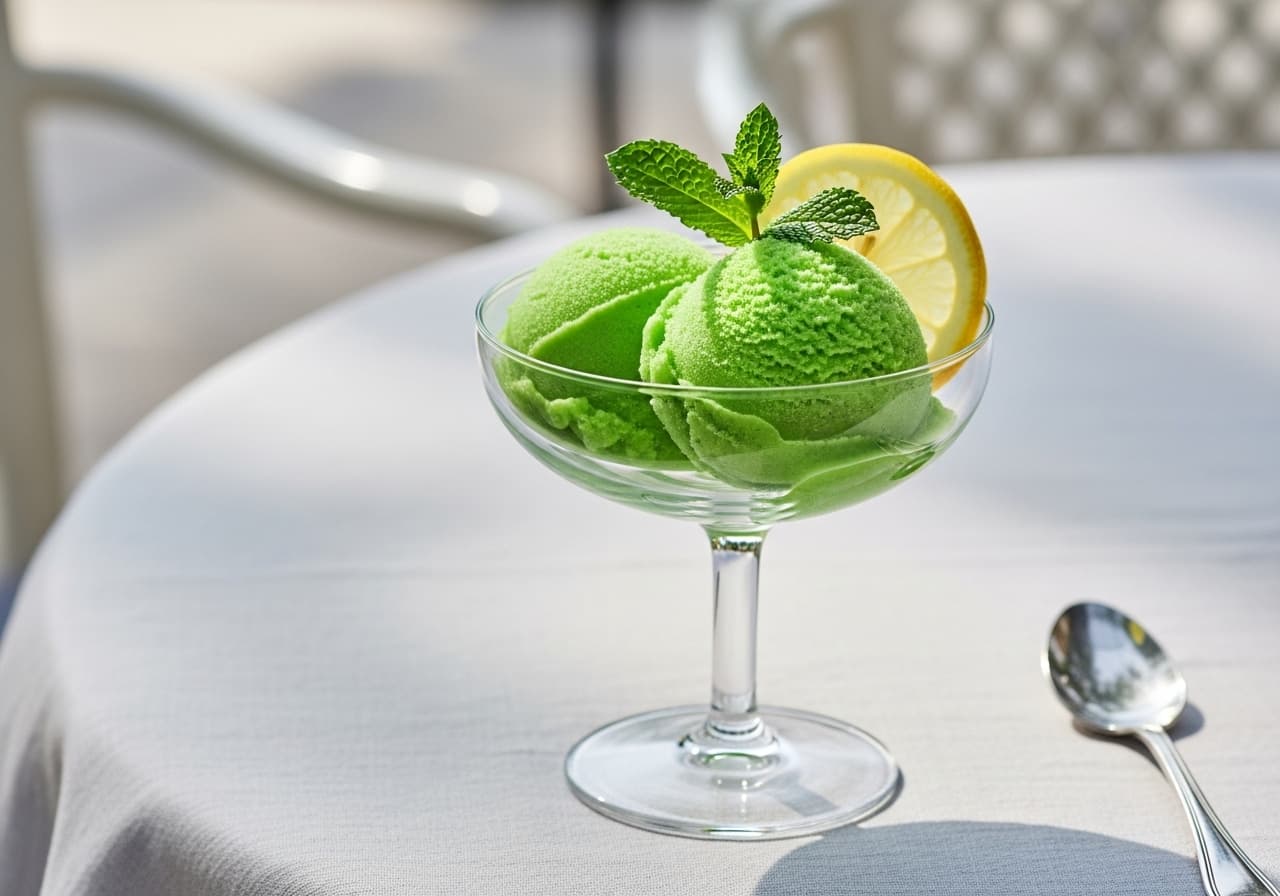 Refreshing French Mint Sorbet