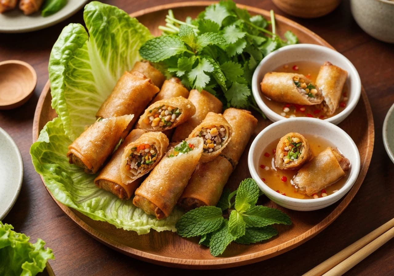Vietnamese Chicken Spring Rolls (Nems Gà)