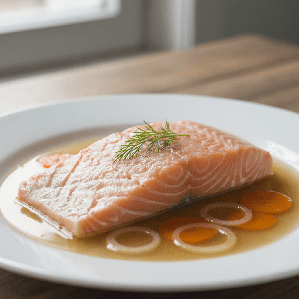 Poached Salmon in Court-Bouillon