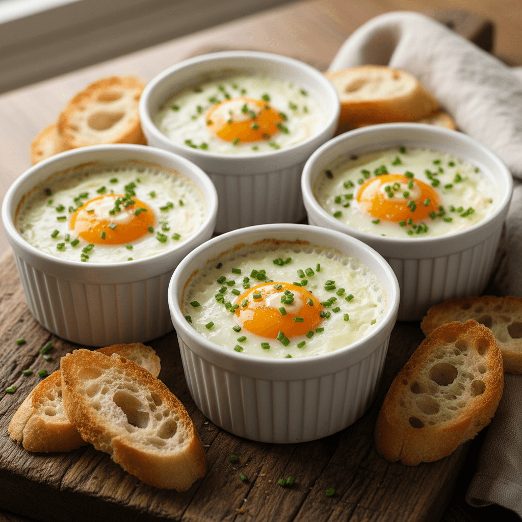 Baked Eggs in Ramekins (Œufs Cocotte)