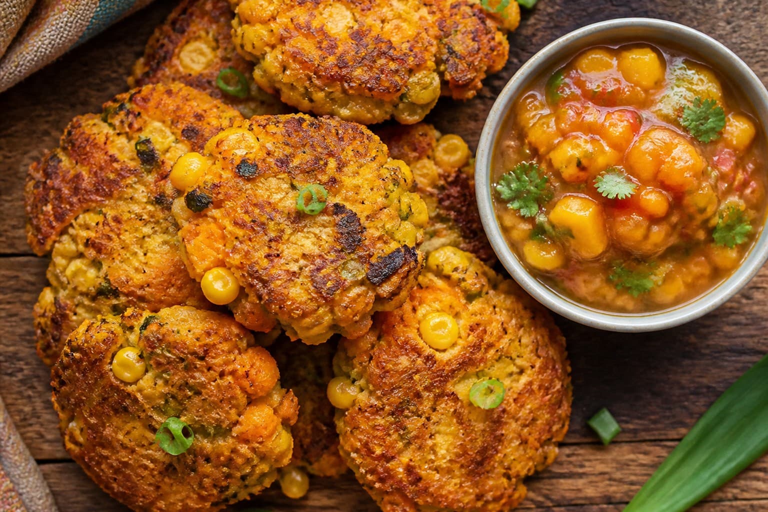 Cape Spice Maize and Butternut Fritters with Smoked Mango Chutney