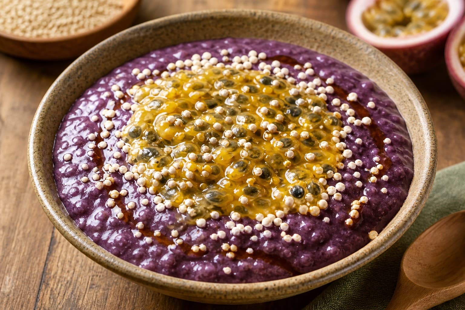 Energizing Purple Corn and Granadilla Breakfast Bowl