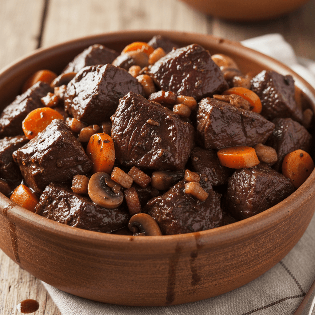 Caribou Bourguignon with Dark Beer