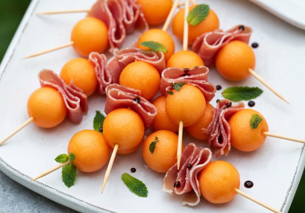 Melon and Prosciutto Skewers