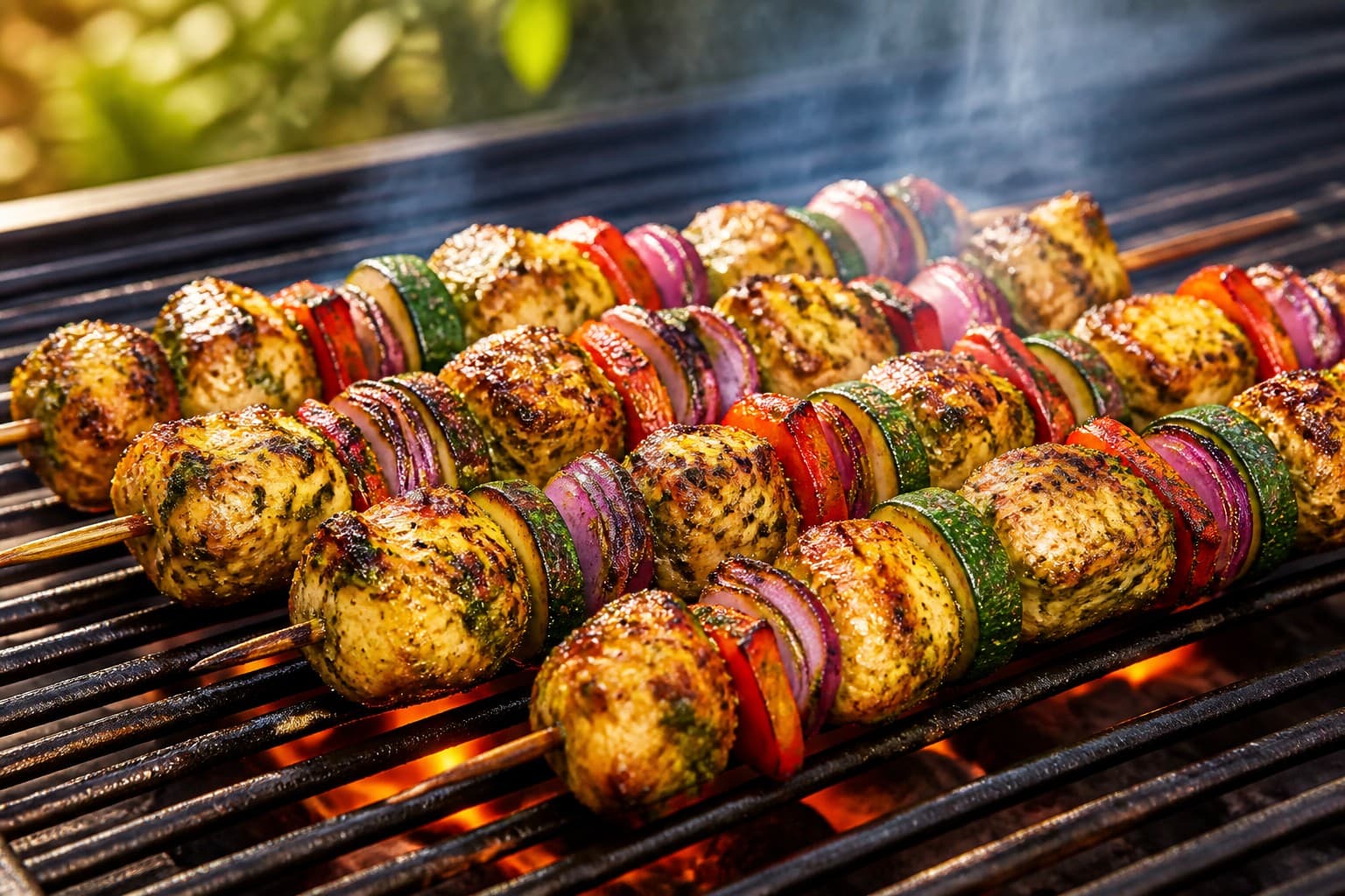 Green Chermoula Chicken and Preserved Lemon Skewers