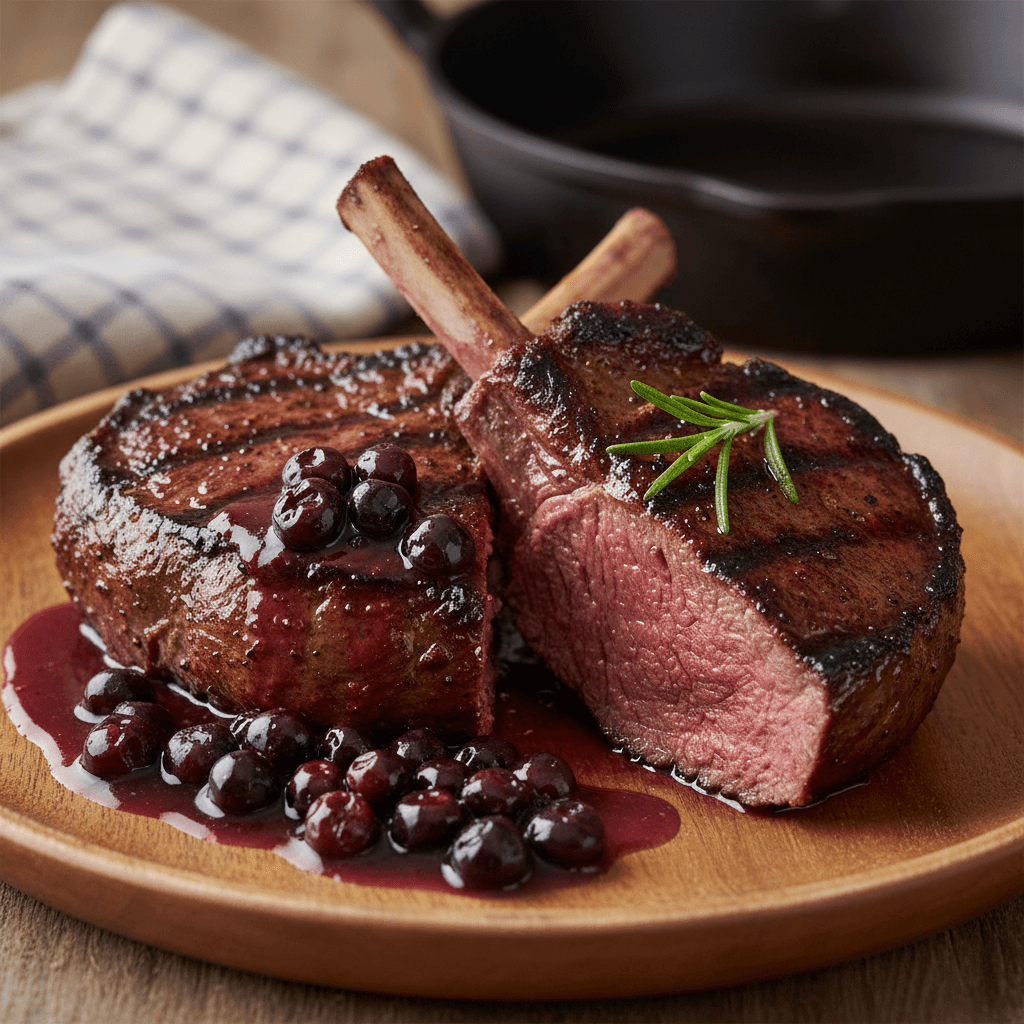 Moose Chops with Blueberry Sauce