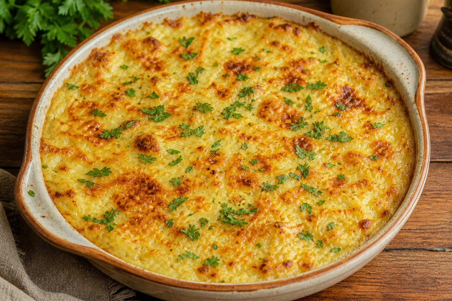 Codfish Escondidinho with Cassava Puree
