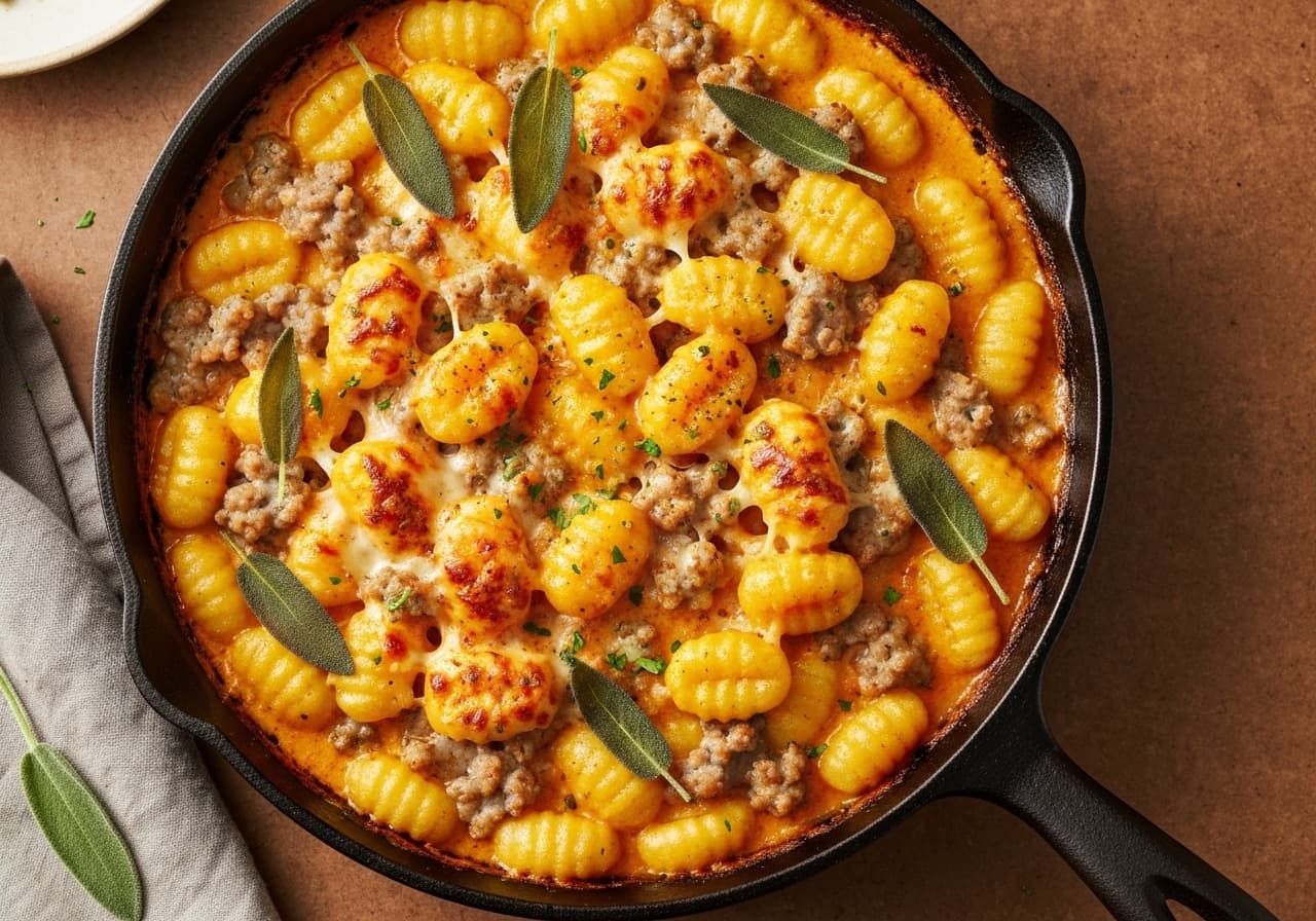 Baked Gnocchi with Butternut Squash, Sausage, and Smoked Sage
