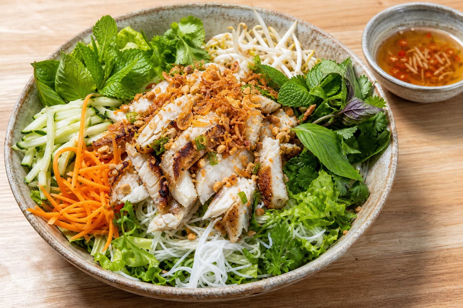 Vietnamese Grilled Fish and Fresh Herb Salad