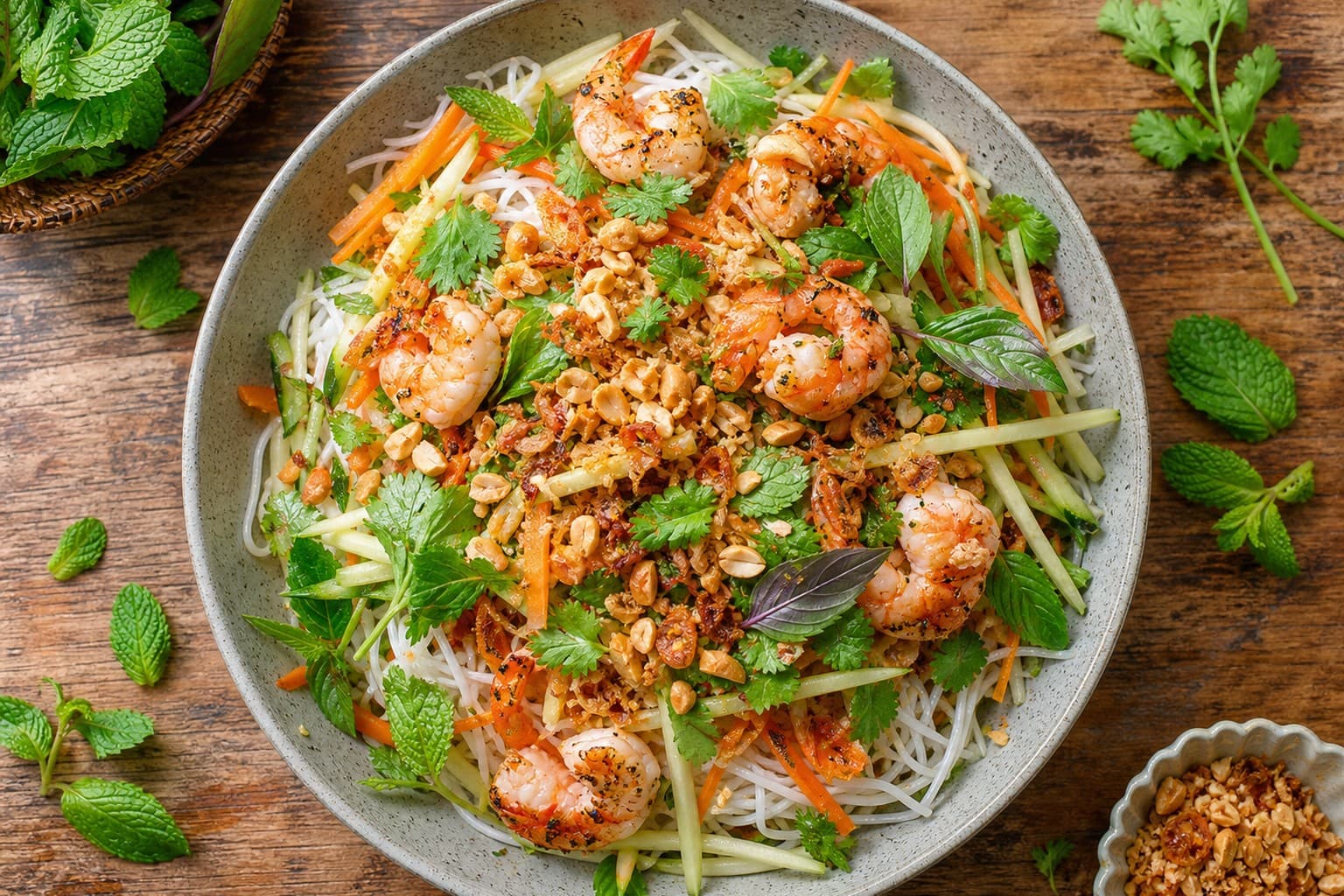 Green Mango and Grilled Shrimp Vermicelli Salad