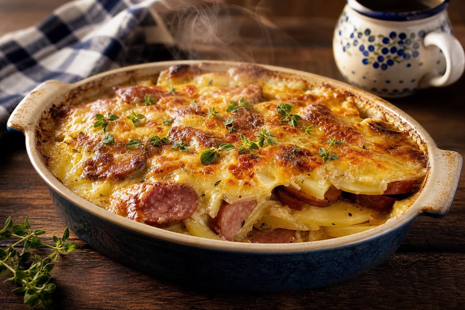 Smoked Kielbasa and Potato Gratin