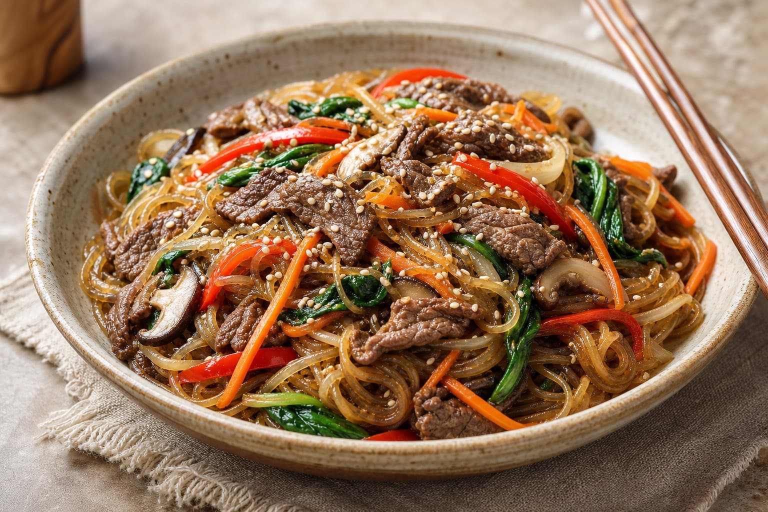 Beef and Crispy Vegetable Japchae