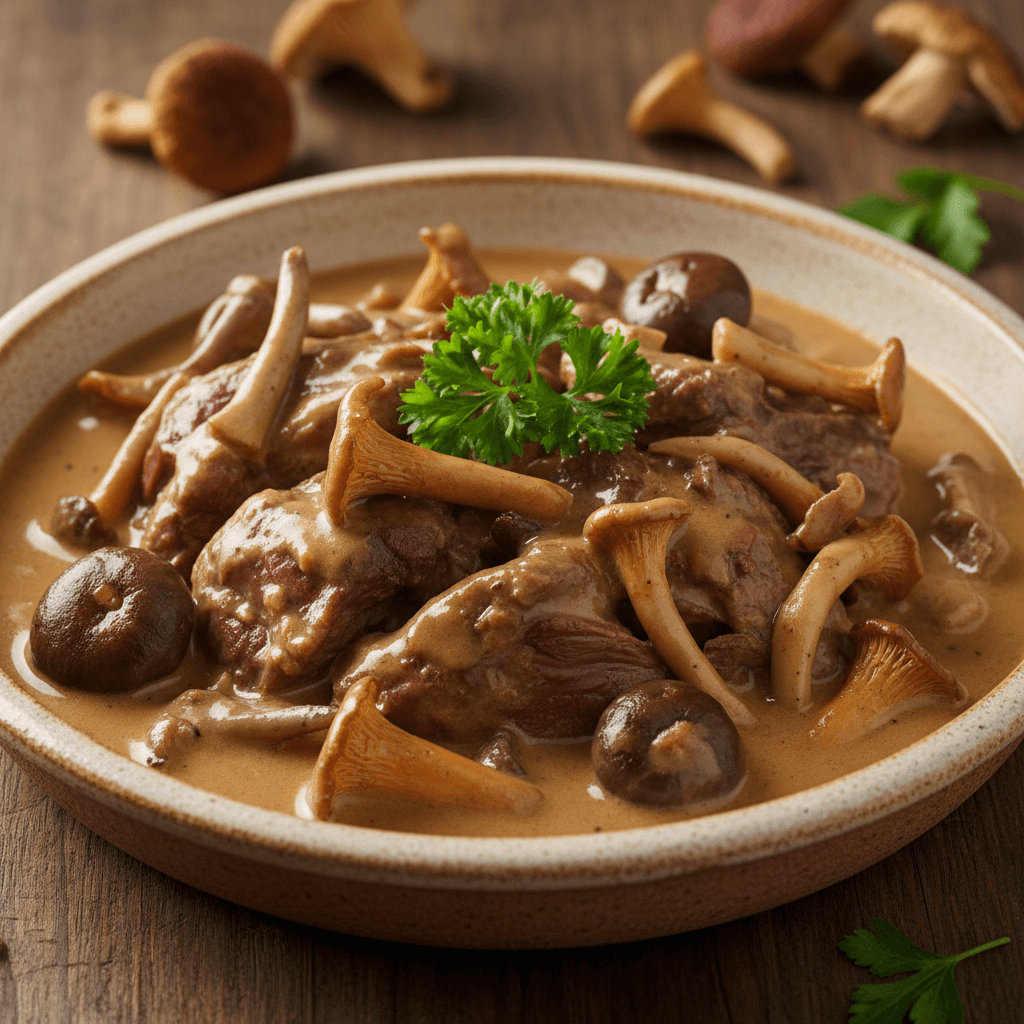 Hare in Wild Mushroom Sauce