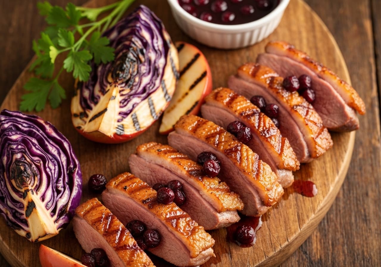 Grilled Duck Breast with Haskap & Dune Pepper Glaze