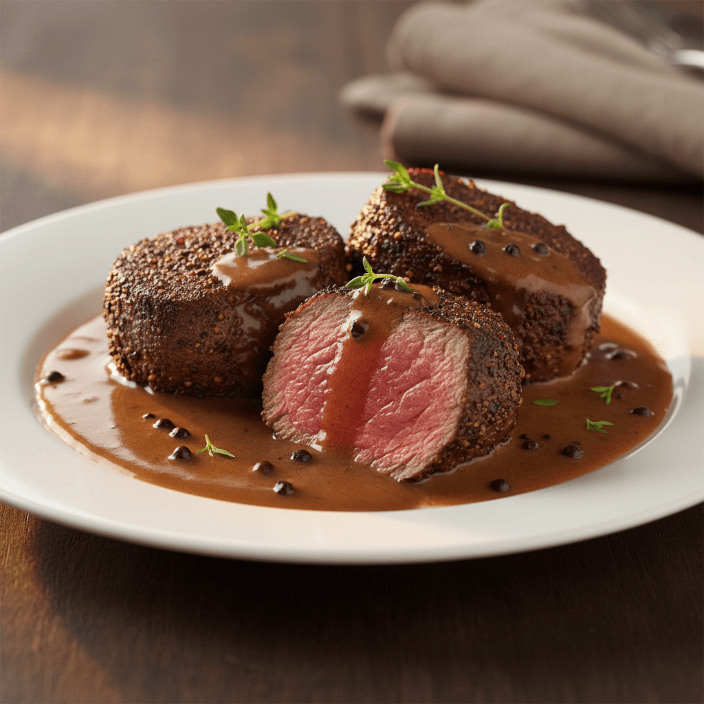 Venison Medallions with Pepper Sauce