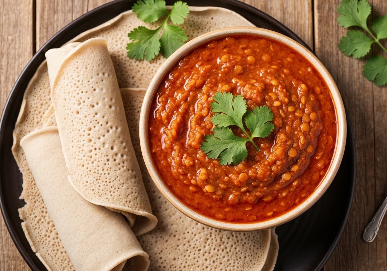 Spicy Ethiopian Red Lentil Stew (Misir Wot)