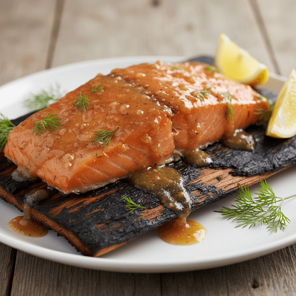 Ouananiche Baked on a Cedar Plank