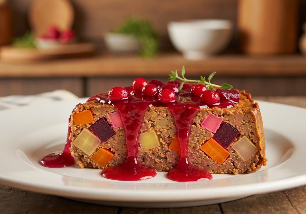 Boreal Lentil and Root Vegetable Pâté with Cranberry-Maple Glaze