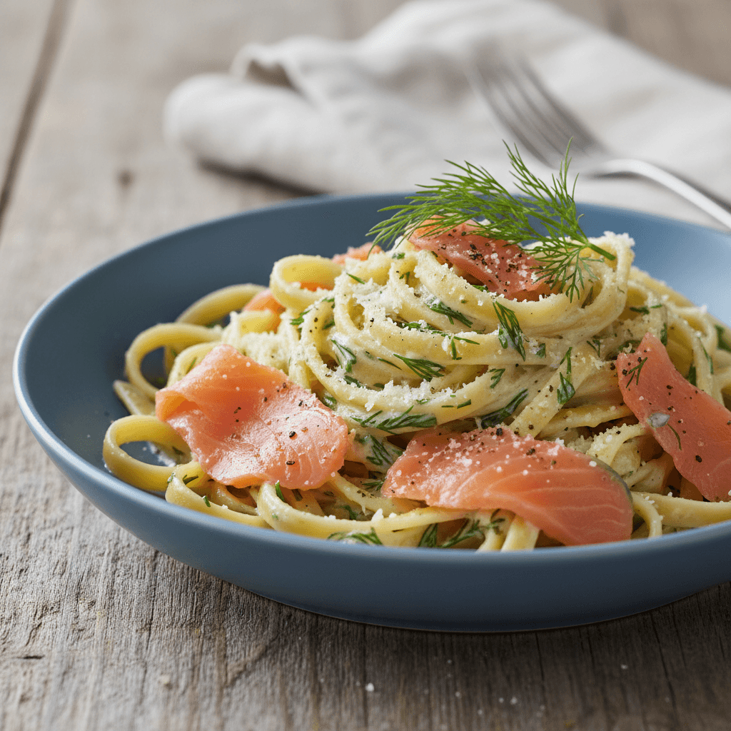 Pasta with Smoked Salmon and Dill Cream