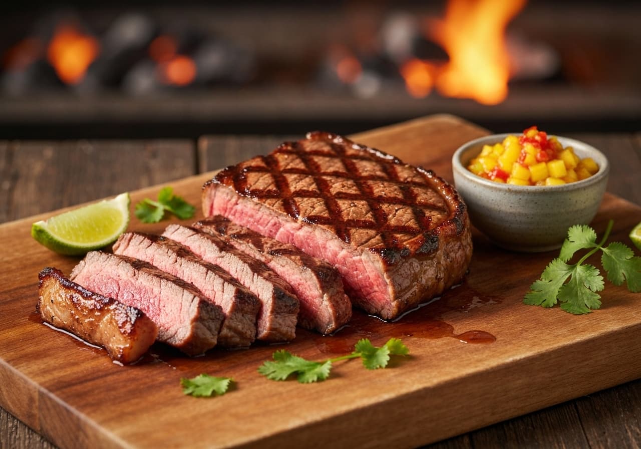 Grilled Picanha with Cachaça Glaze and Spicy Mango Chutney