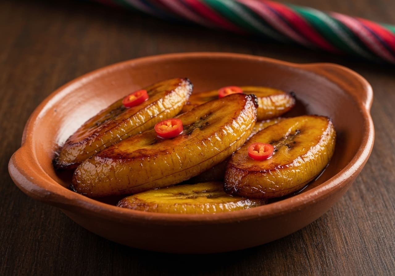 Pisco-Glazed Ripe Plantains with Ají Limo Nectar