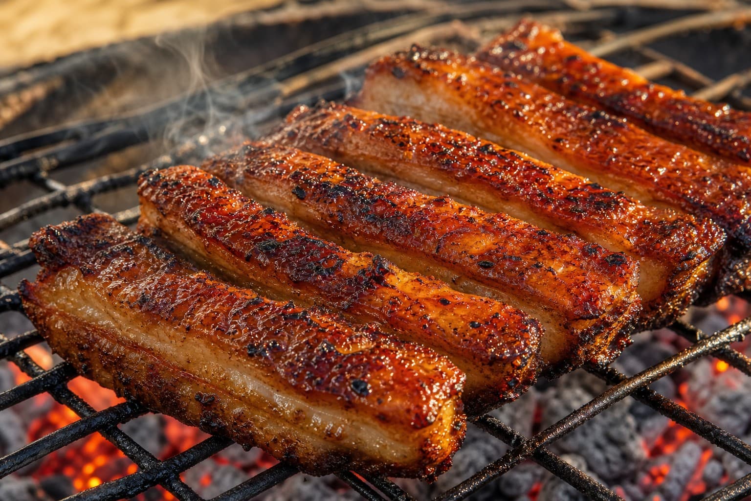 Rooibos and Apricot Glazed Pork Belly, Braai-Style
