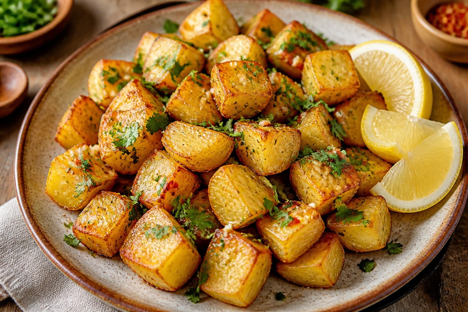 Spicy Herb-Infused Harra Potatoes