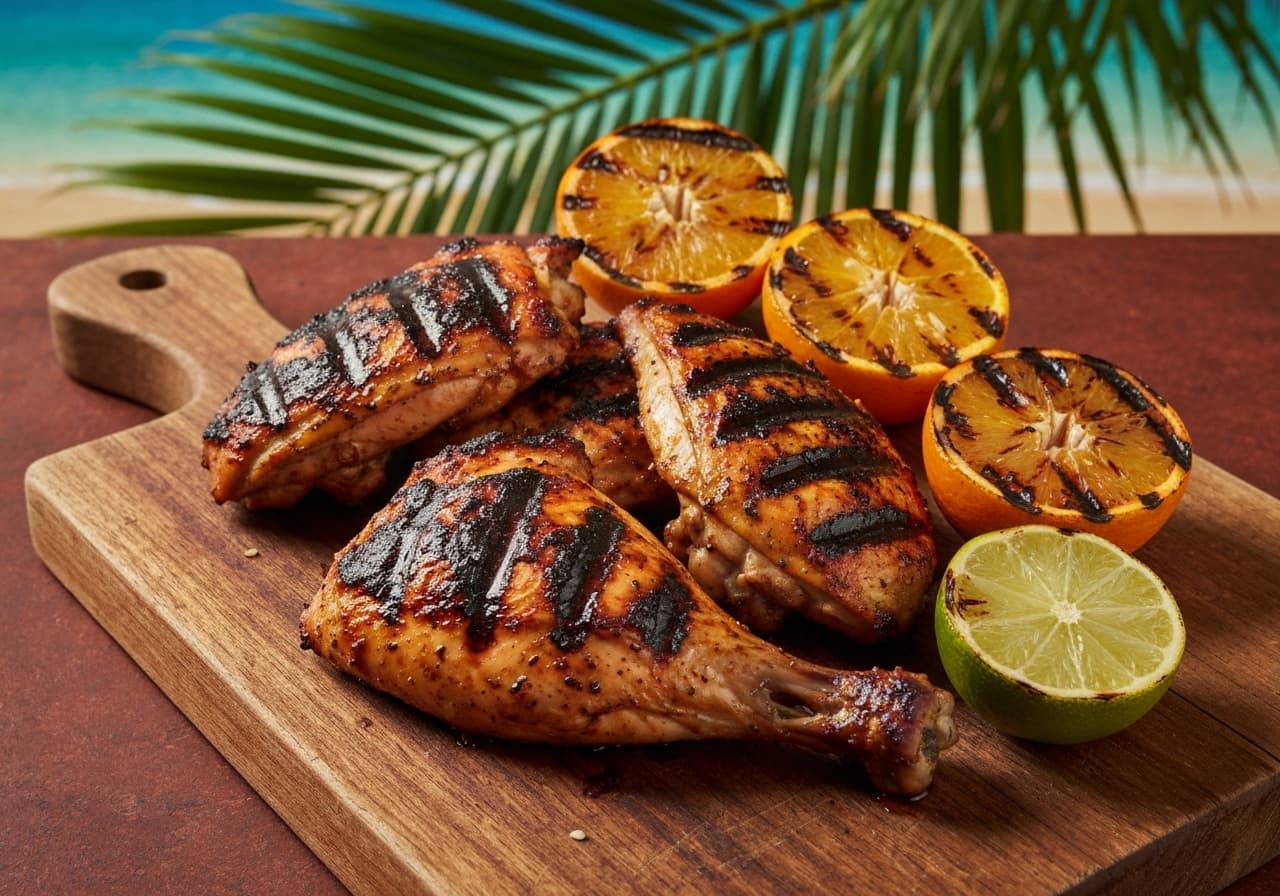 Authentic Jerk Chicken with Grilled Citrus