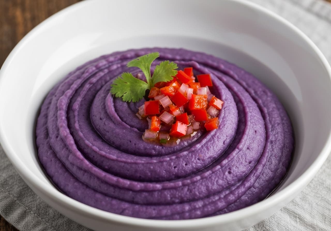 Purple Potato Mash with Huacatay and Rocoto Confit