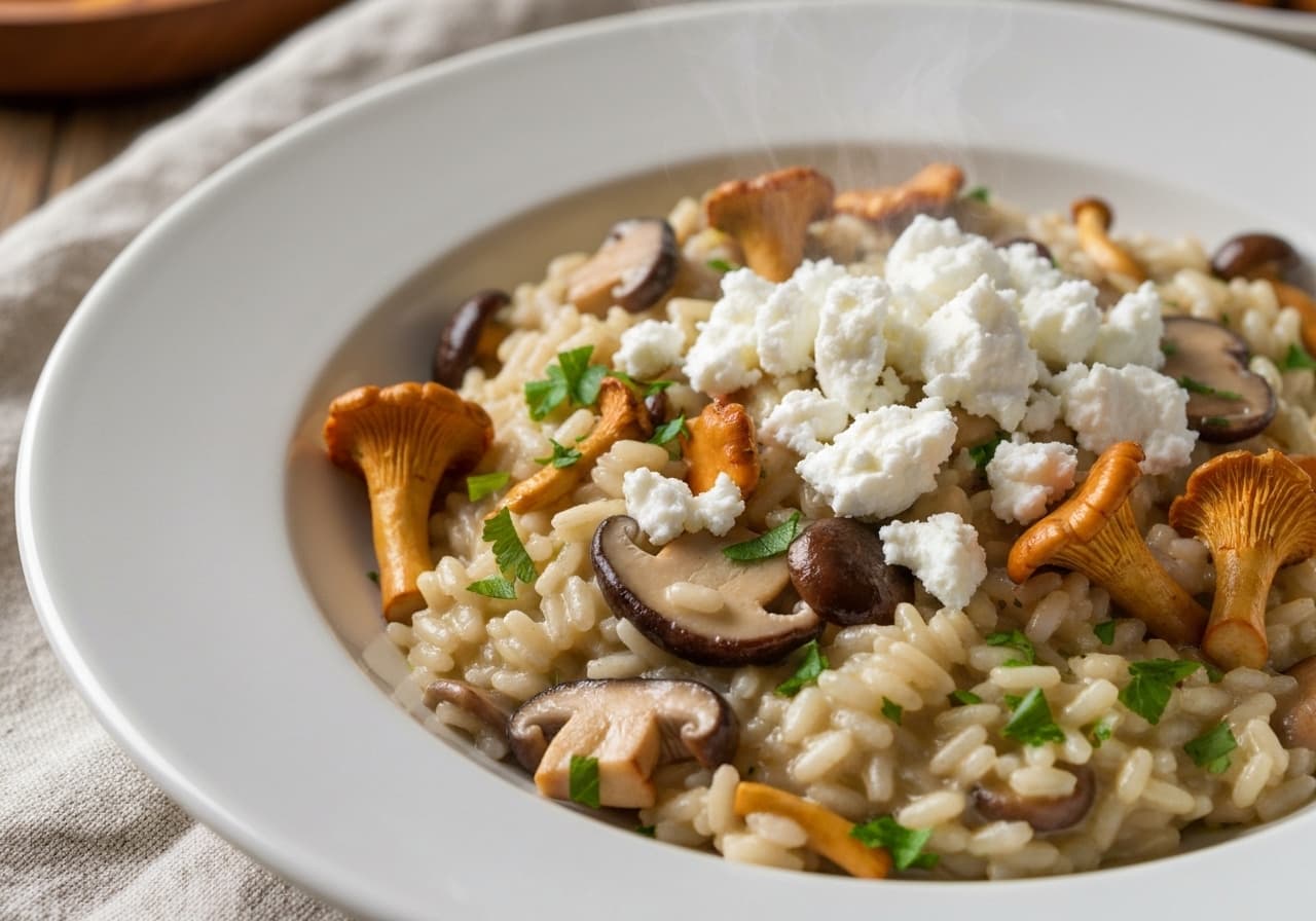 Forest Risotto with Fresh Quebec Goat Cheese