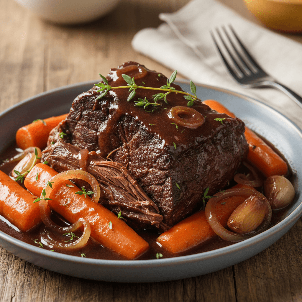 Braised Moose Roast with Red Wine