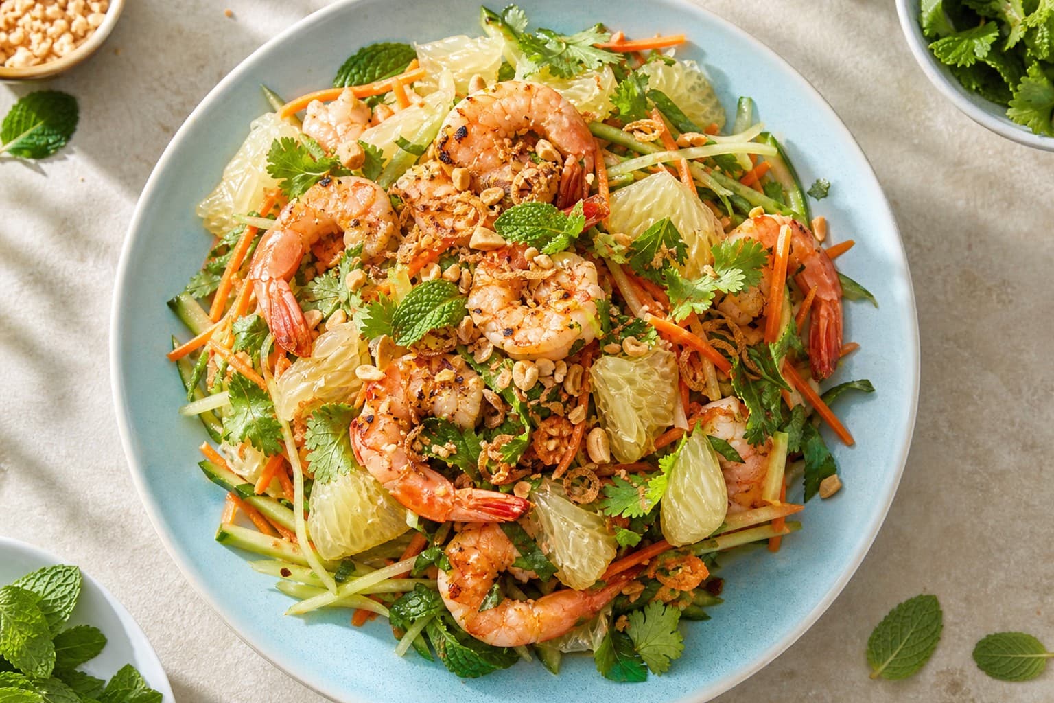 Grilled Shrimp and Pomelo Salad