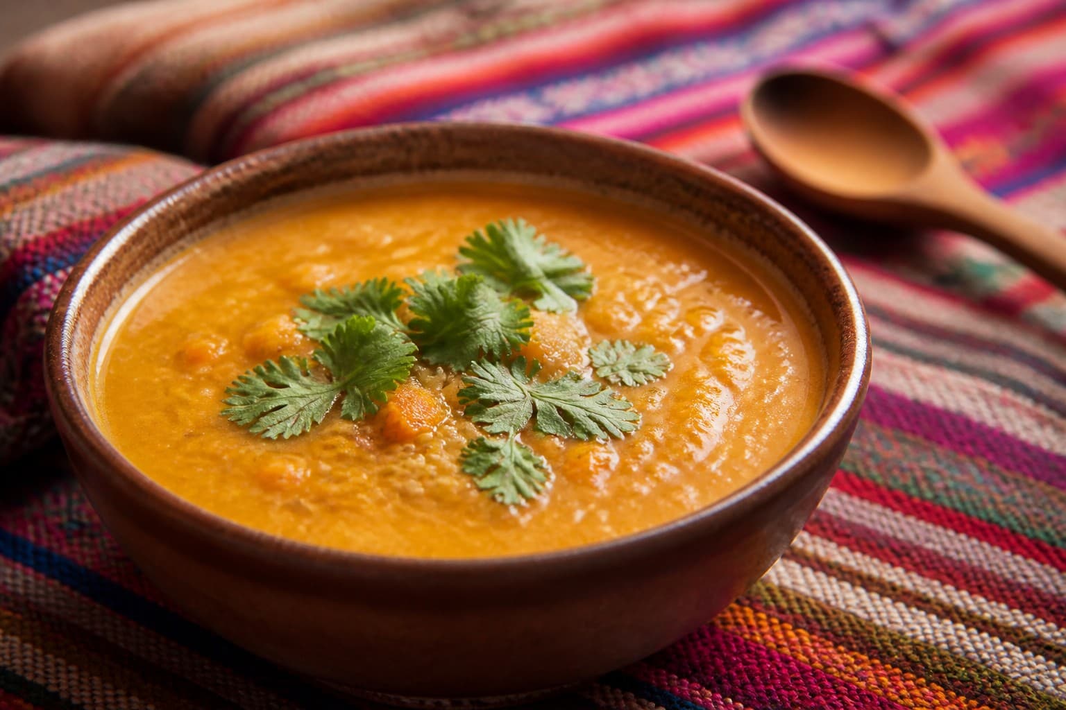 Creamy Quinoa and Butternut Squash Soup with Andean Mint