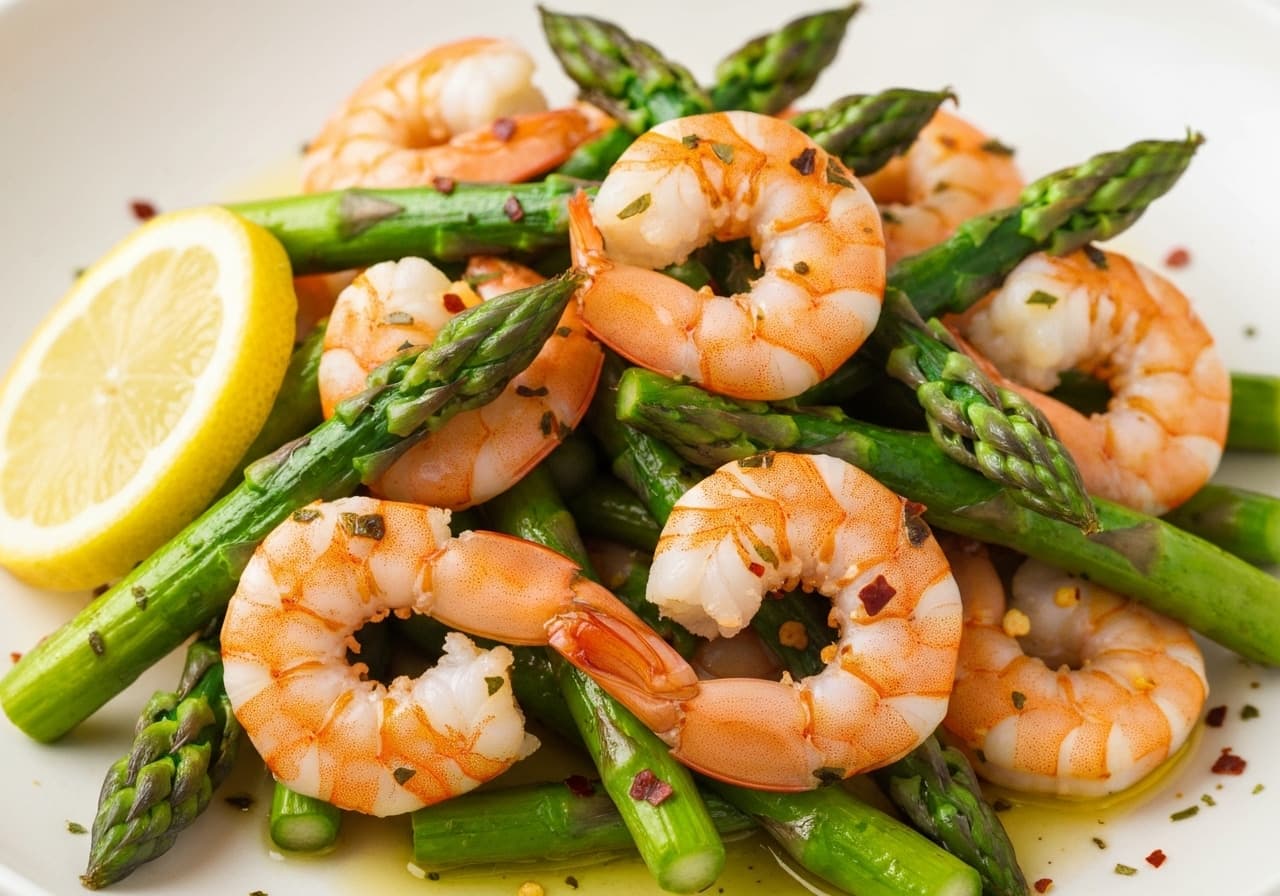 Speedy Lemon-Herb Shrimp and Asparagus Skillet
