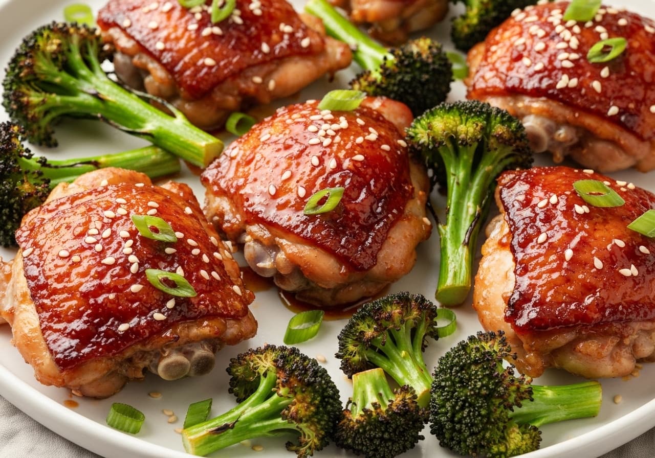 Spicy Honey-Garlic Chicken & Broccoli Sheet Pan