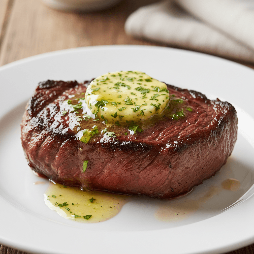 Venison Steak with Garlic Butter